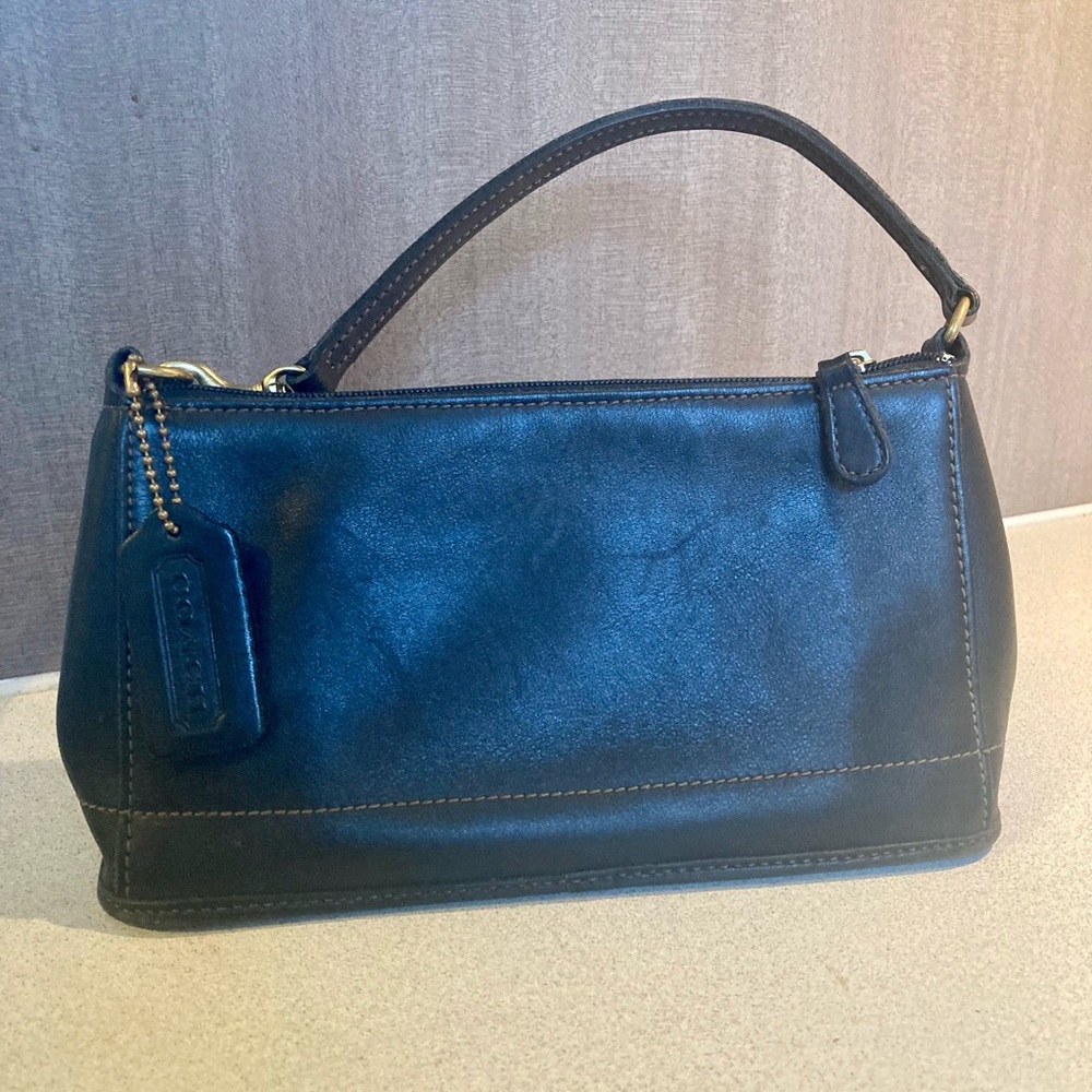 COACH 90s Dark navy baguette shoulder bag